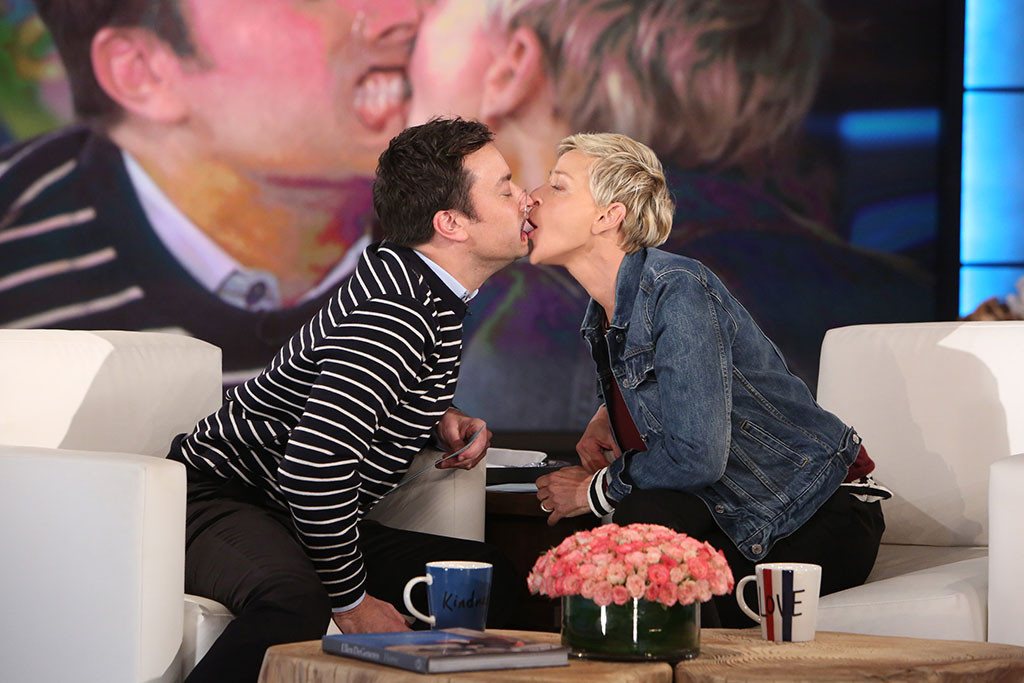 Ellen DeGeneres, Jimmy Fallon, Kiss Ellen DeGeneres, Jimmy Fallon, Kiss
